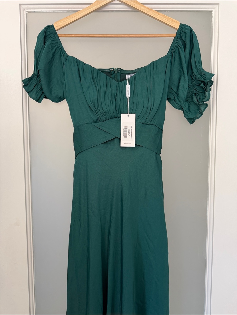 Petal & Pup Teal Puff-Sleeve Midi Dress